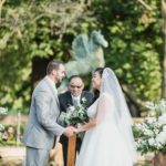 Outdoor wedding in front of Pegasus Statue at Meadow Brook Hall