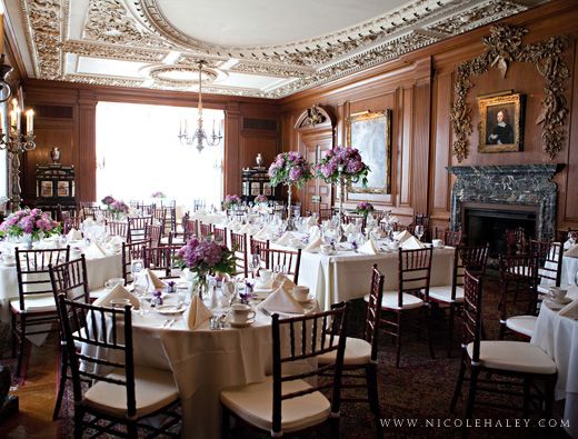 Meadow Brook's Christopher Wren Dining Room set up for a wedding