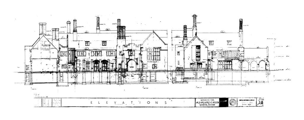 Blueprints for Meadow Brook Hall construction