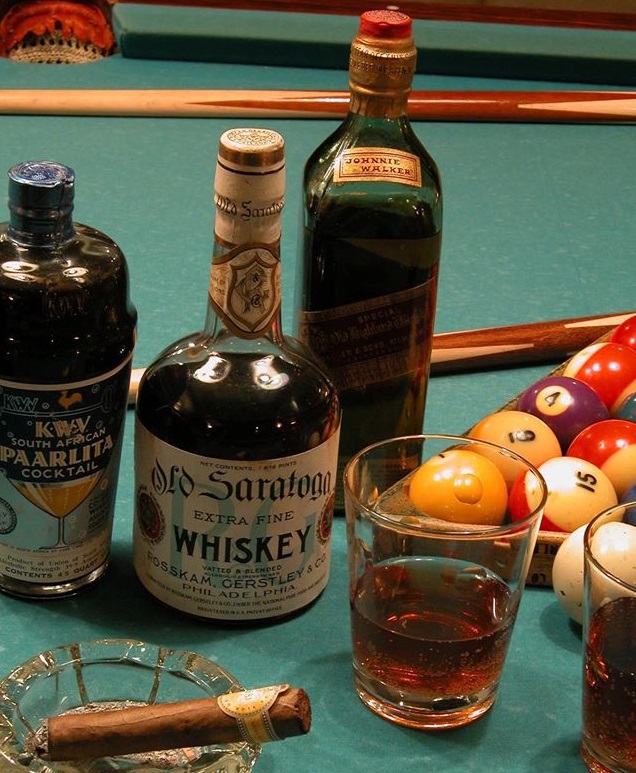 Vintage alcohol and a custom billiard table at Meadow Brook Hall