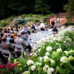 Wedding ceremony in Meadow Brook's Rock Garden