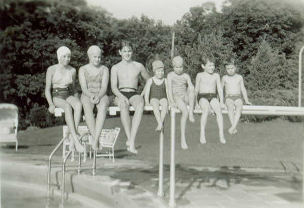 Richard, Barbara and friends at the Wilson's swimming pool