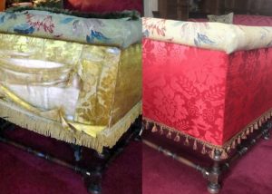 Restoration of antique settee at Meadow Brook Hall
