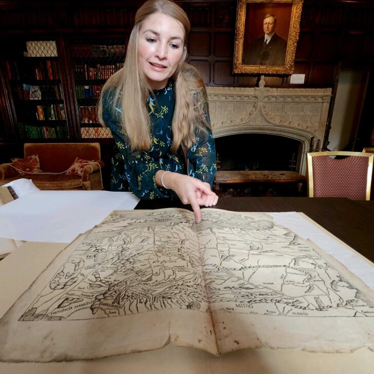 Meadow Brook Hall Curator Madelyn Chrapla researches a rare historic book.