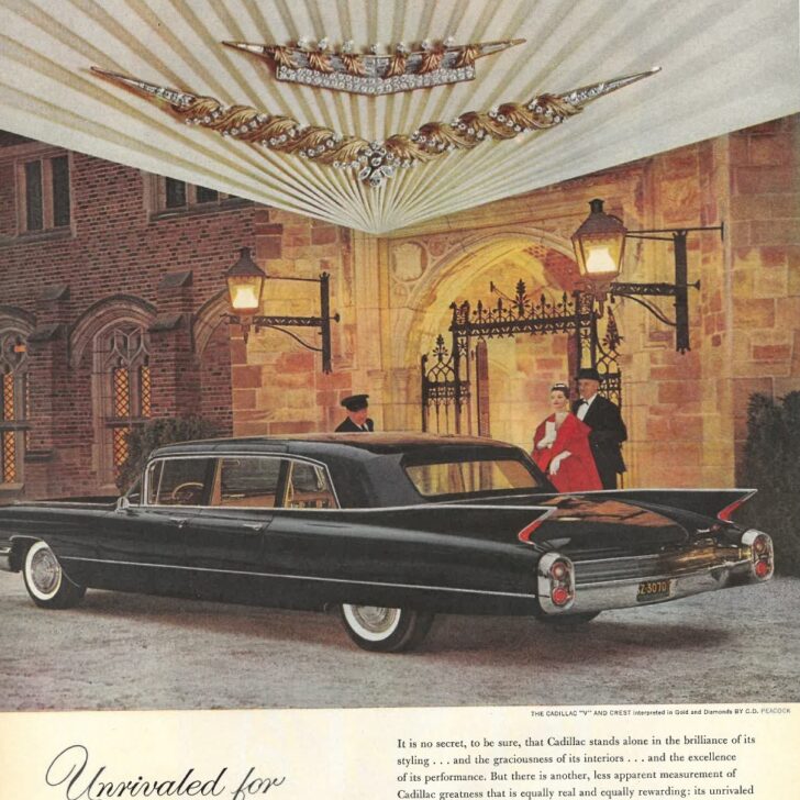 Cadillac ad at Meadow Brook from the 1960s