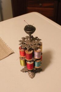 Thread rack in servant sewing room