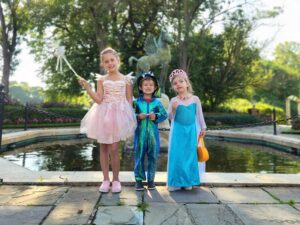 Trick or treaters dressed up for Halloween at Meadow Brook Hall
