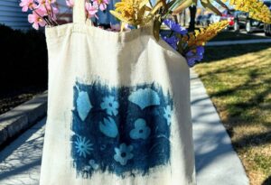 Cyanotype printed tote bag