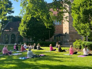 Yoga in the Garden at Meadow Brook Hall.