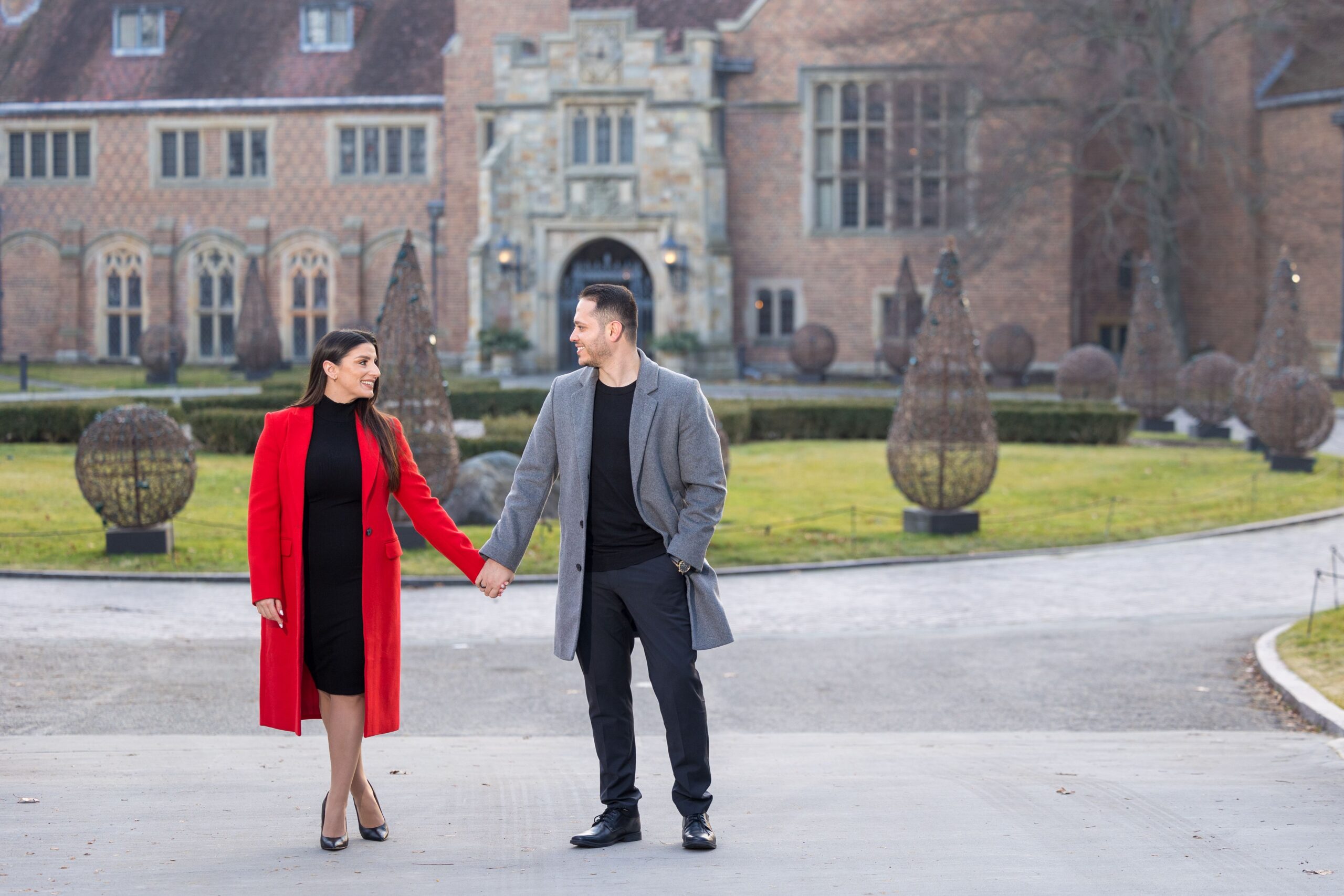 Engagement photo shoot at Meadow Brook Hall in Rochester, Michigan