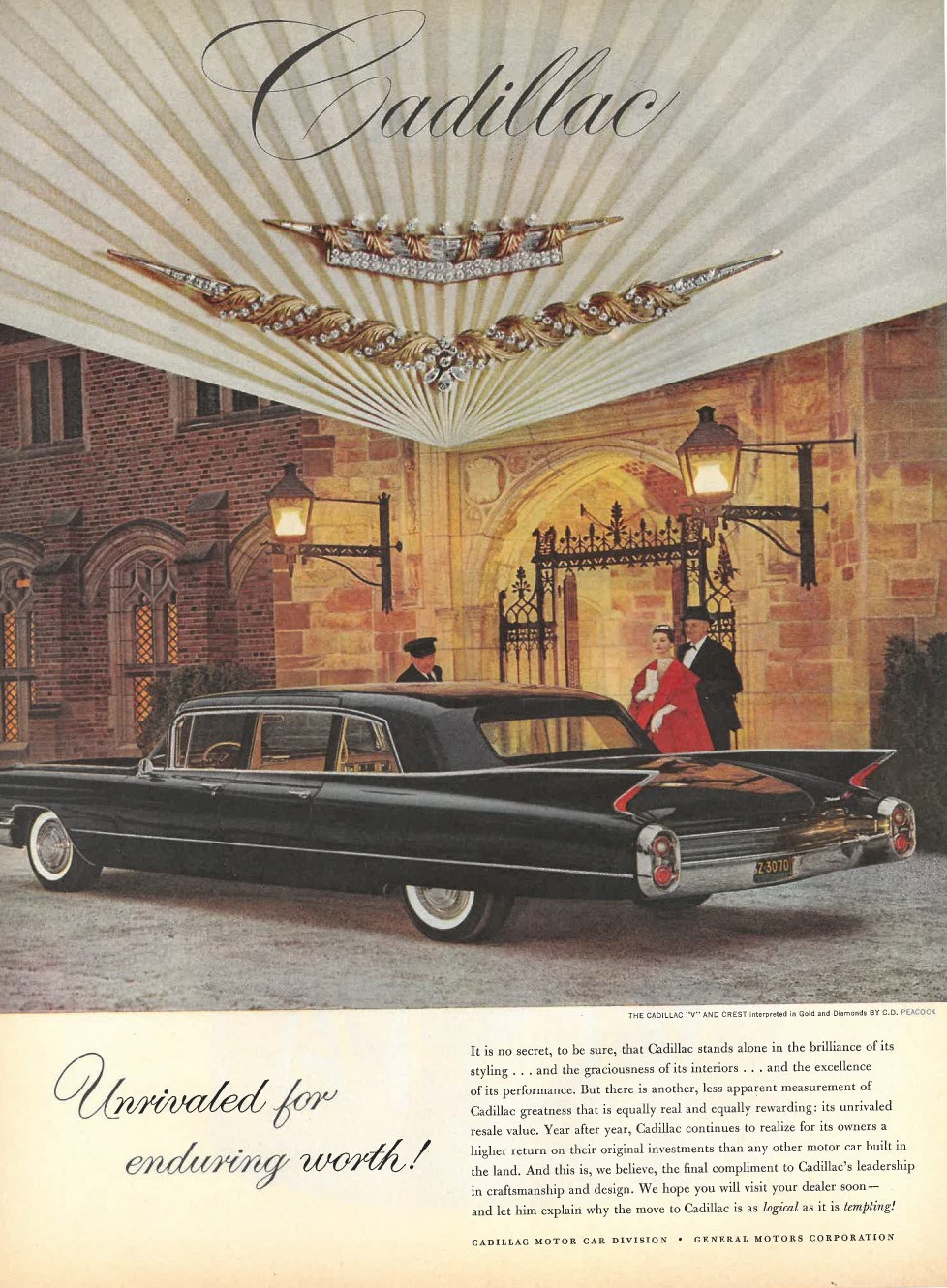 Cadillac ad at Meadow Brook from the 1960s