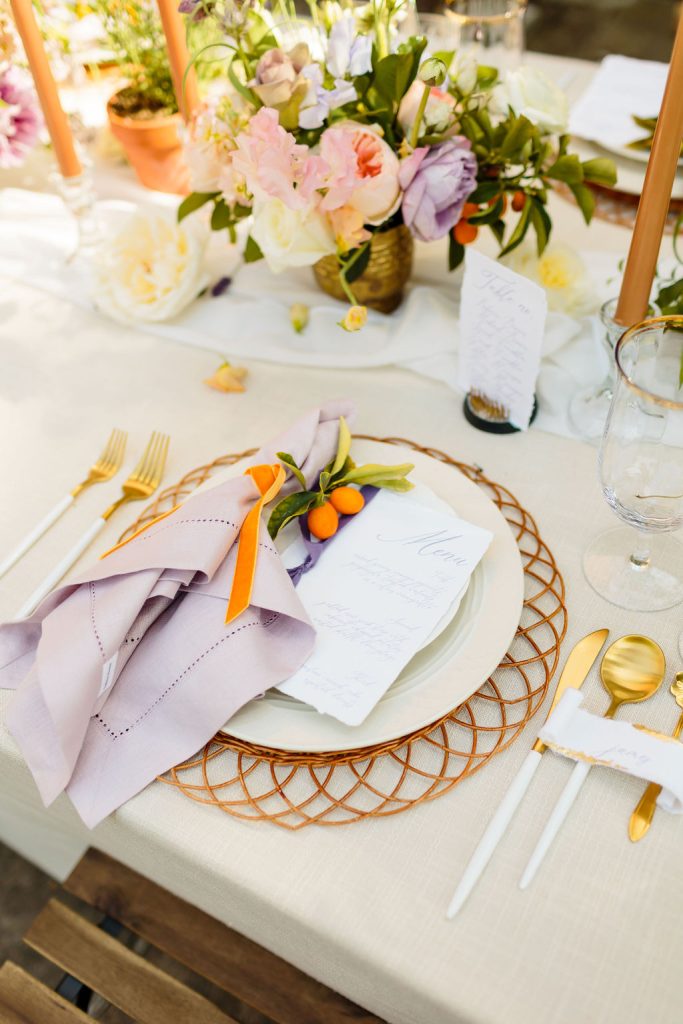 Beautiful place setting at Meadow Brook Hall wedding