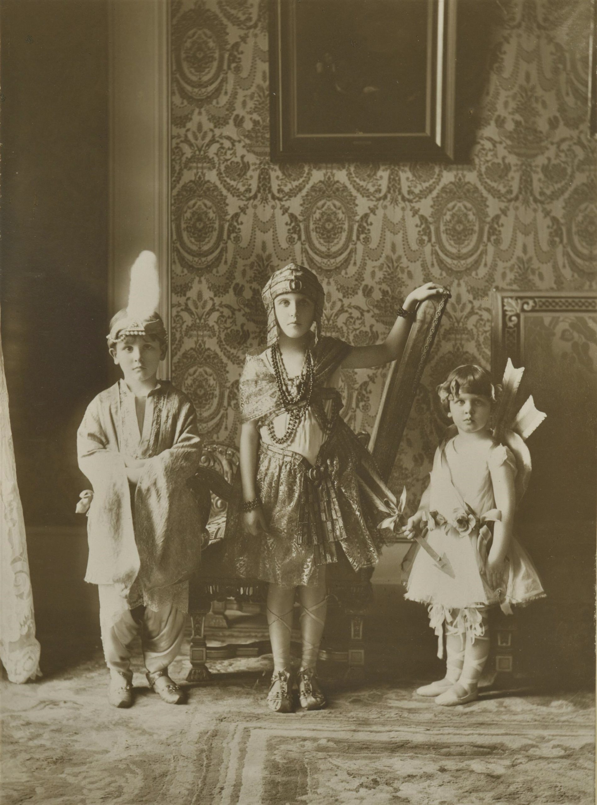 Frances, Daniel, and Anna Margaret dressed up for Arabian Nights.