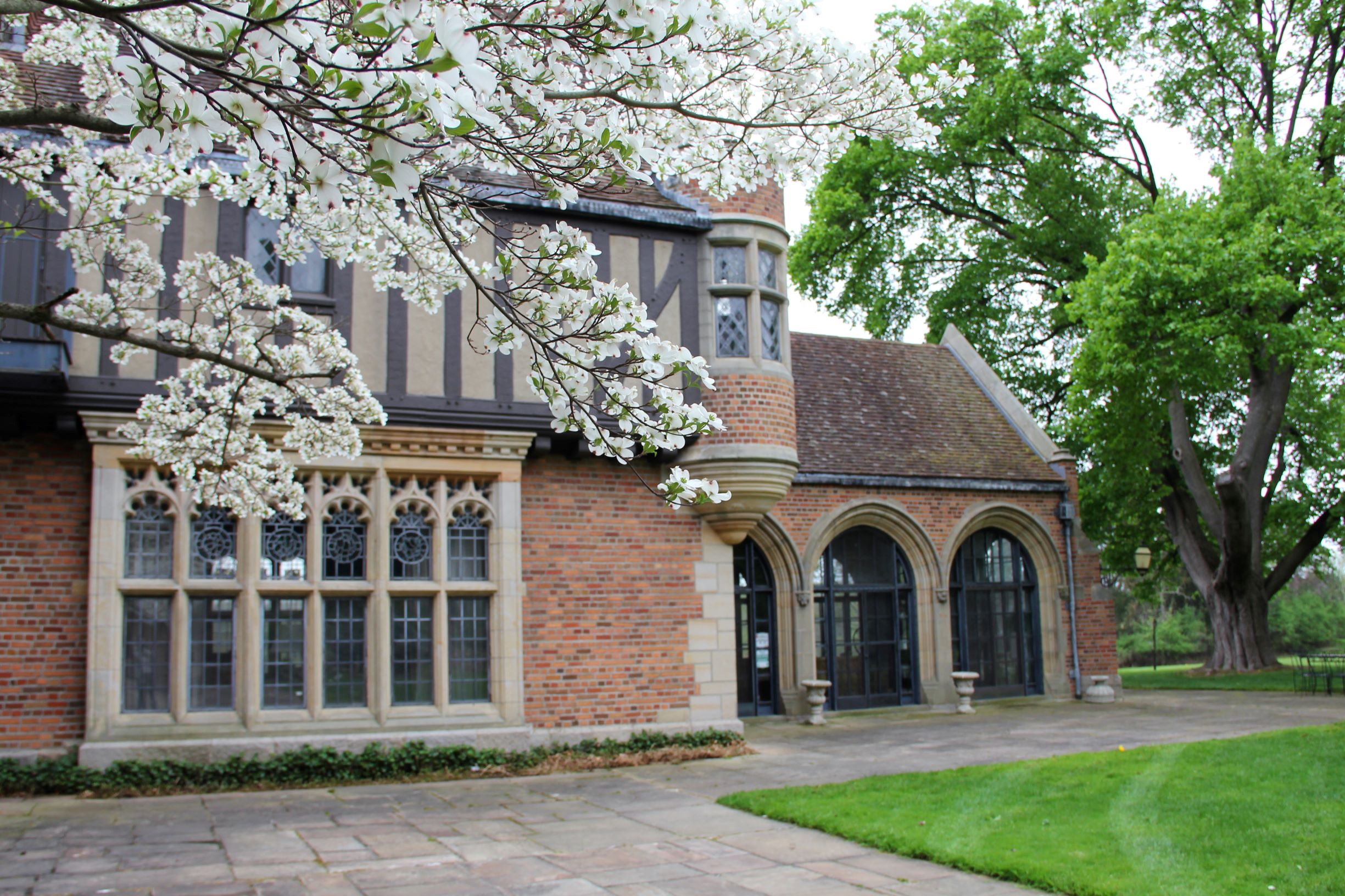 Meadow Brook Hall and estate in the spring