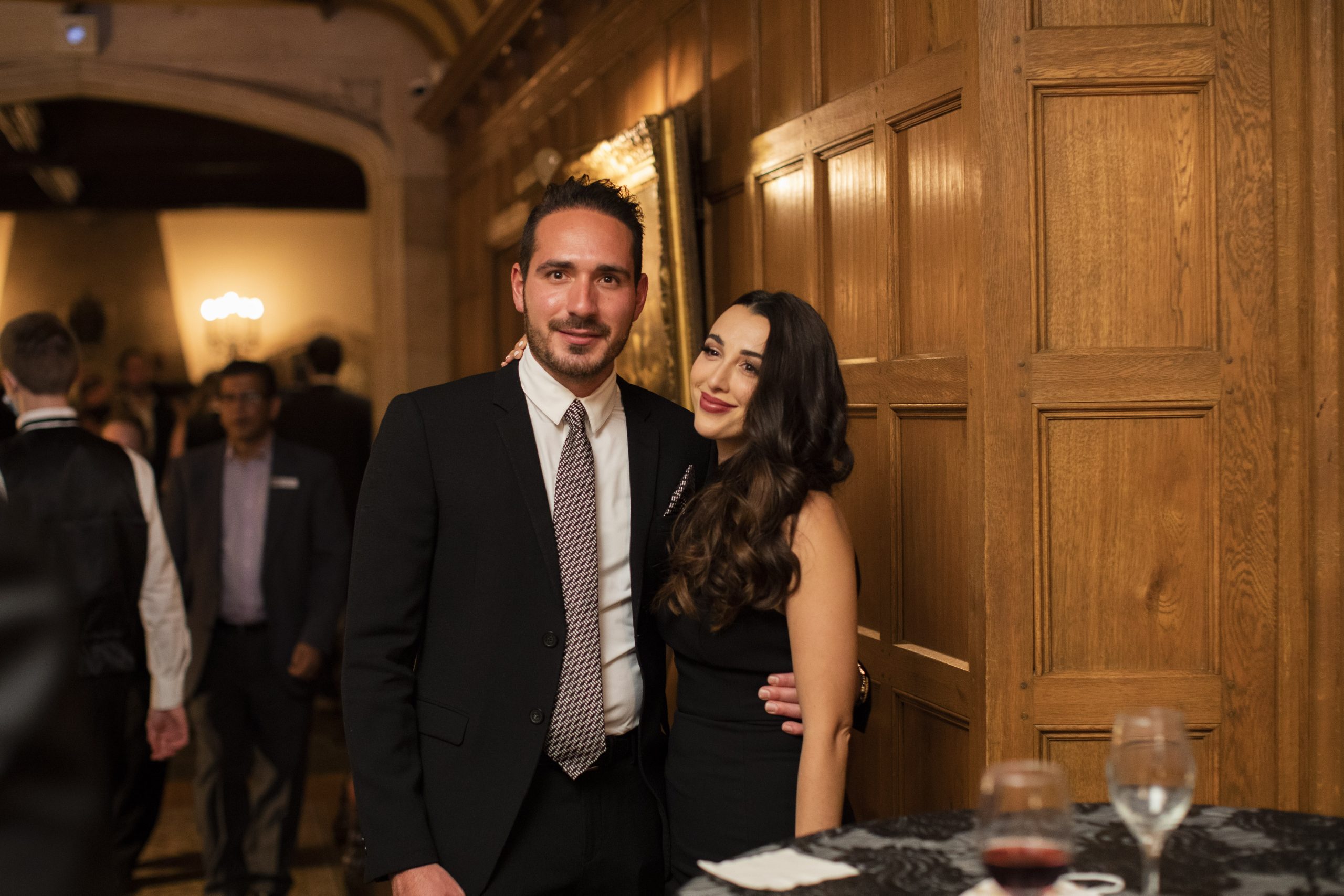 Couple enjoys a romantic event at Meadow Brook Hall.