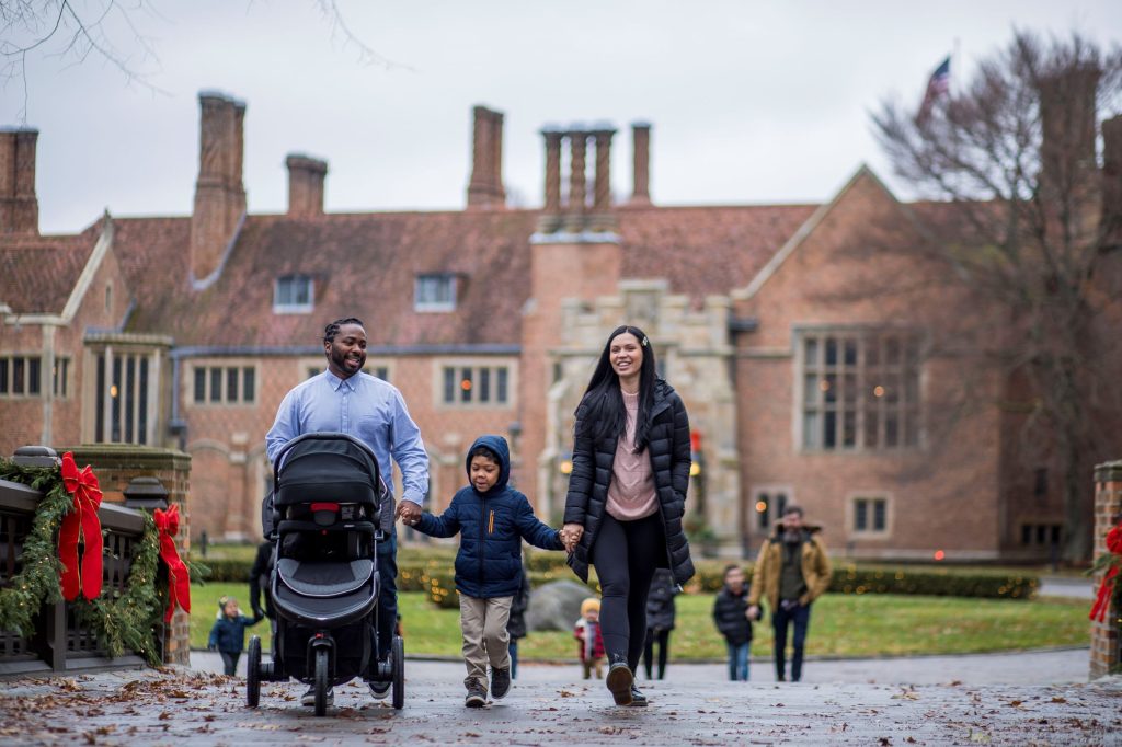 Visitors at Meadow Brook Hall in Rochester, Michigan