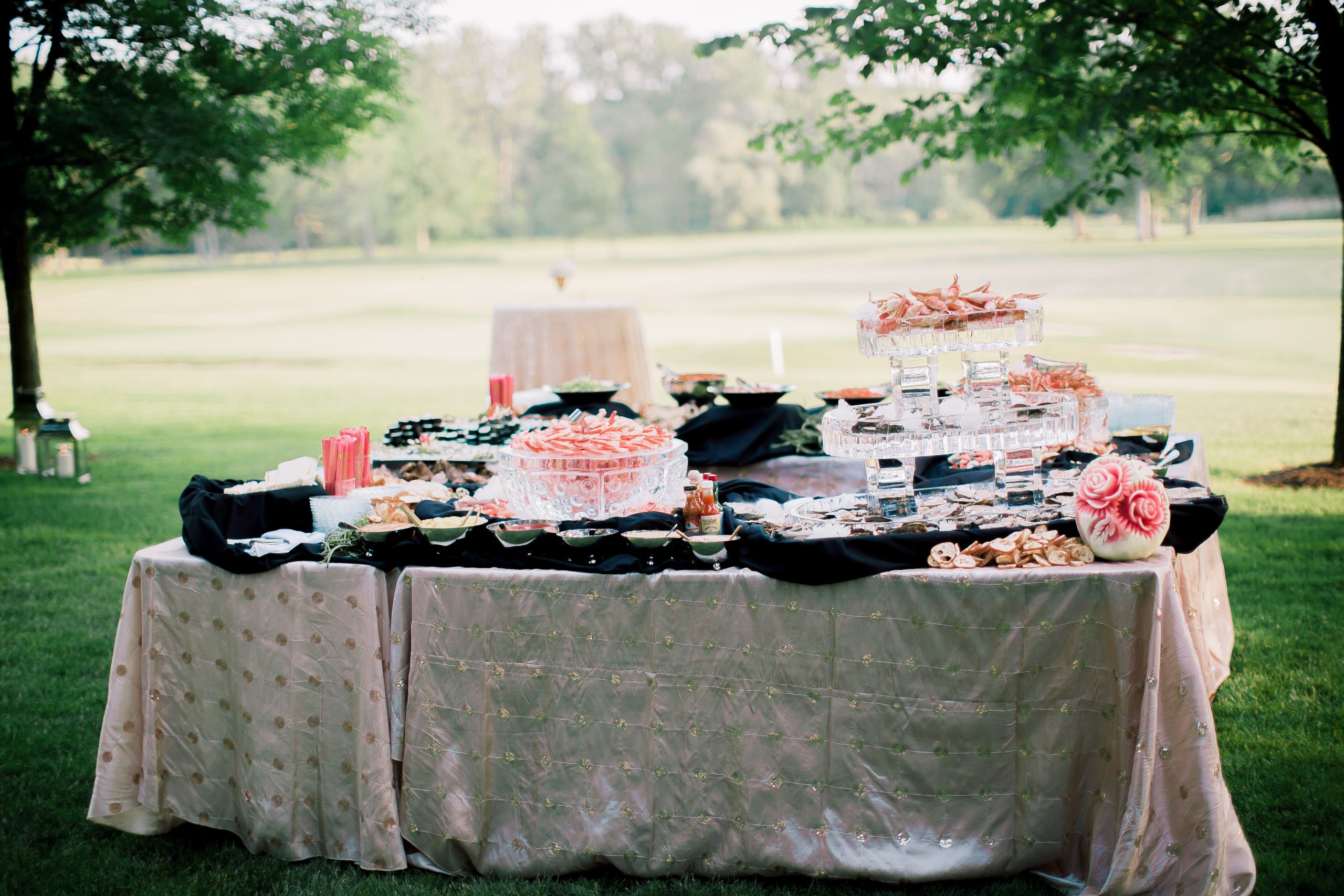 Sea food display at Meadow Brook wedding