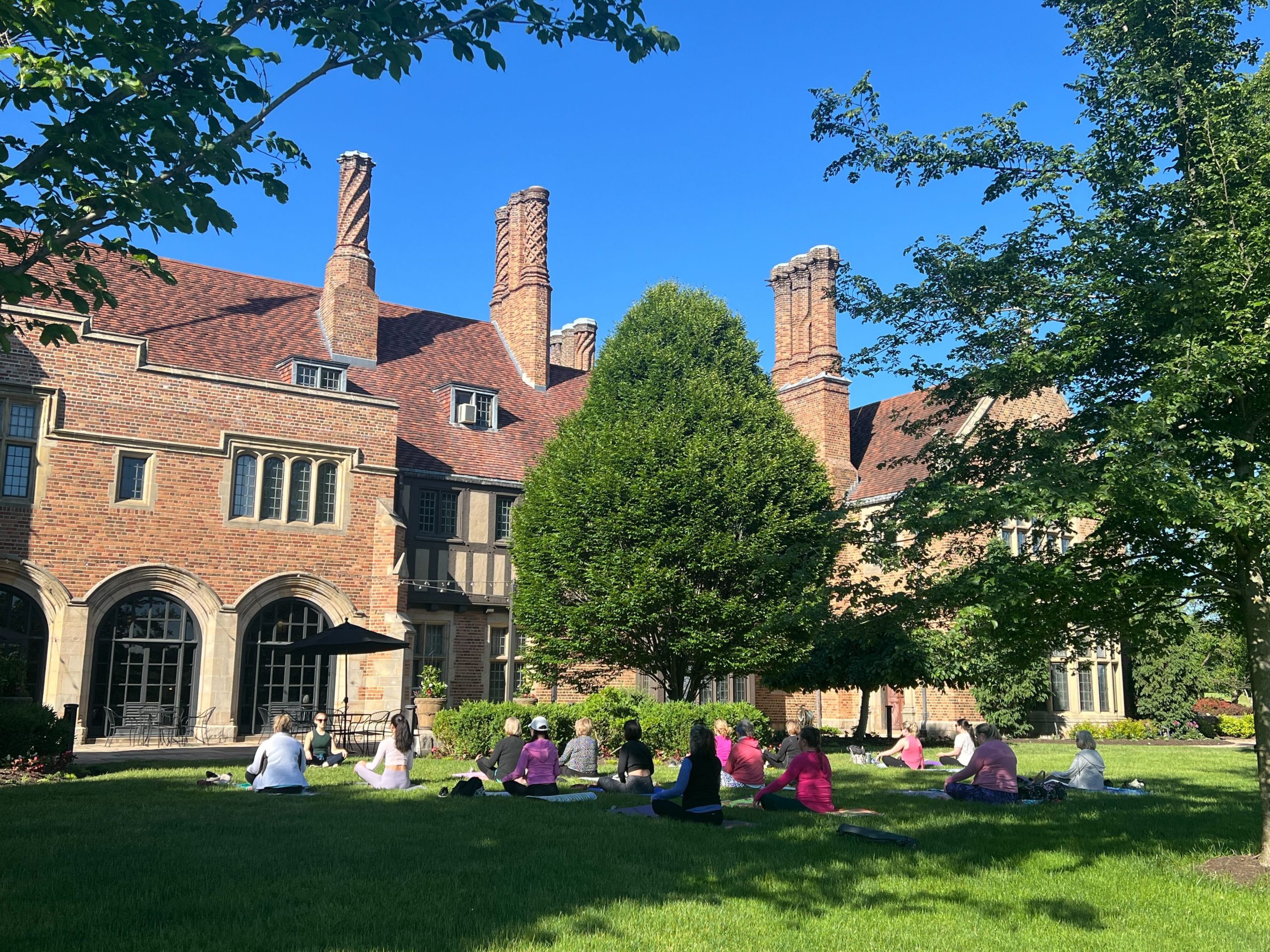 Yoga in the Garden at Meadow Brook Hall.