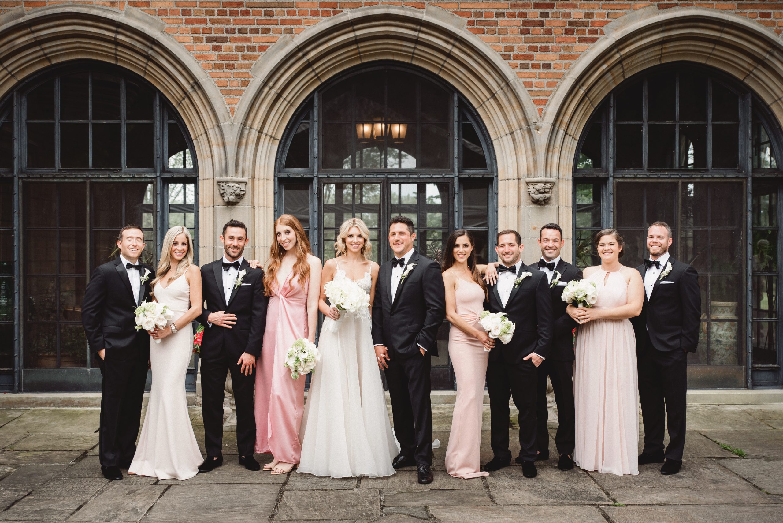 Glamorous bridal party at Meadow Brook