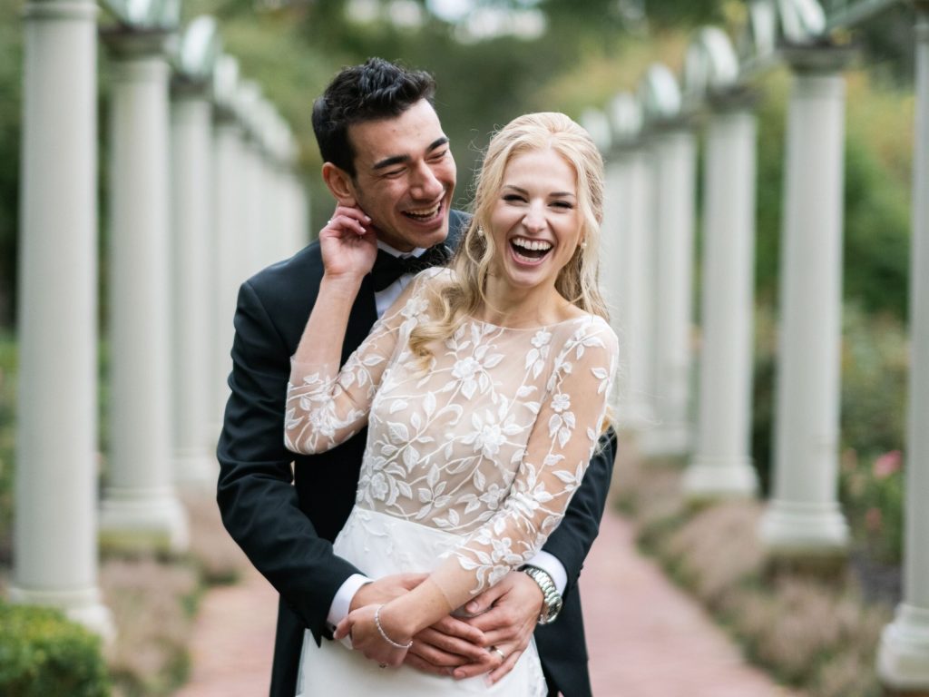 Happy couple gets married at Meadow Brook Hall.