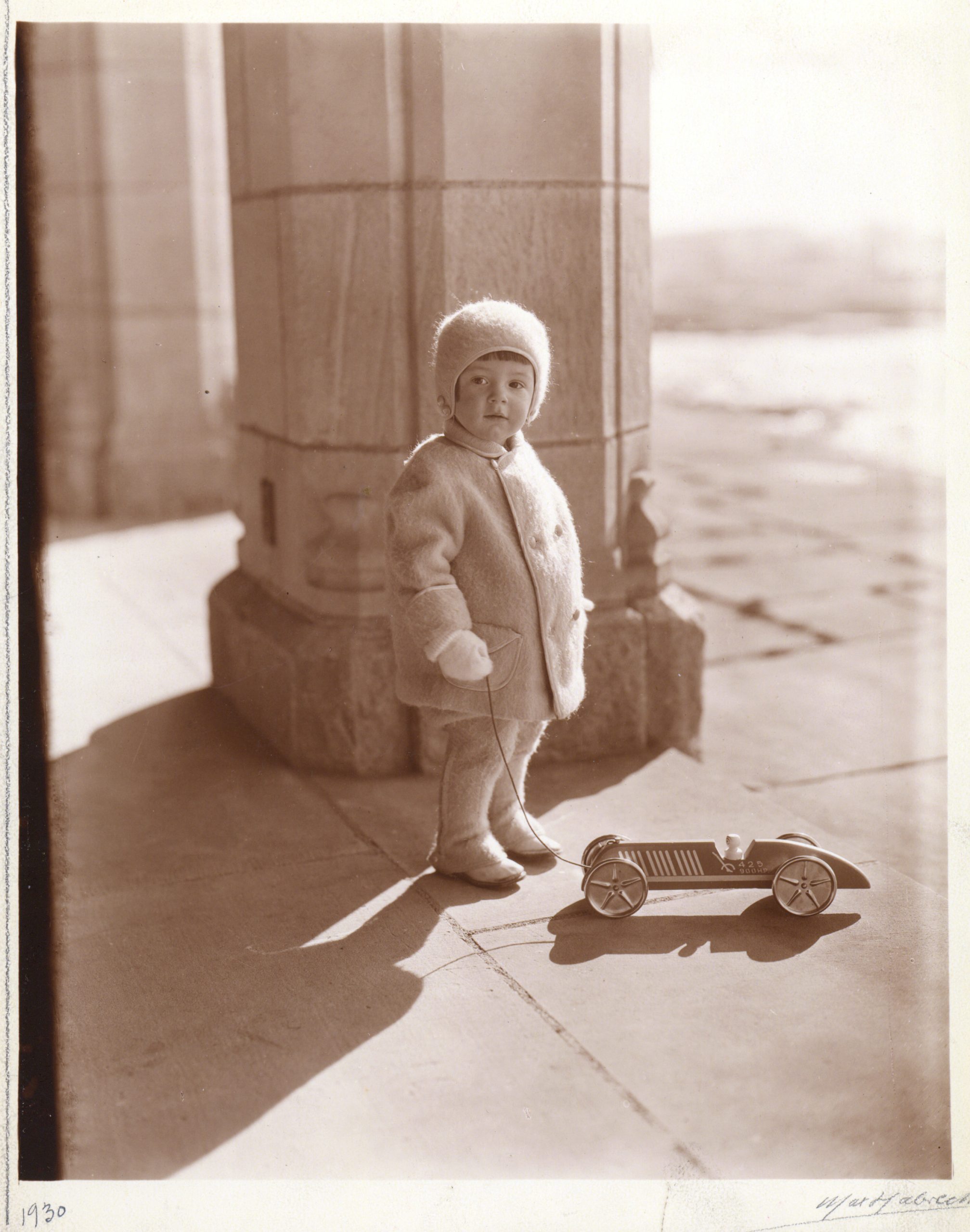 Richard Wilson bundled up to play outdoors in 1930