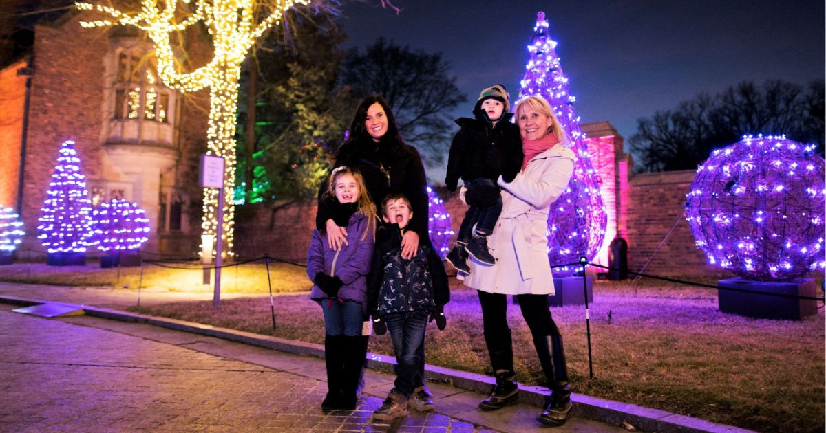 Winter Wonder Lights at Meadow Brook Hall in Rochester, Michigan.