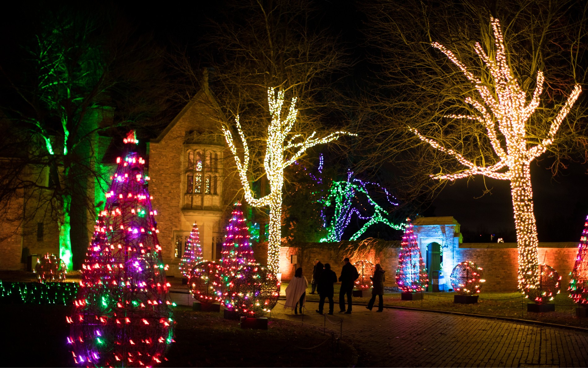 The Holidays at Meadow Brook feature the indoor Holiday Walk and outdoor Winter Wonder Lights.