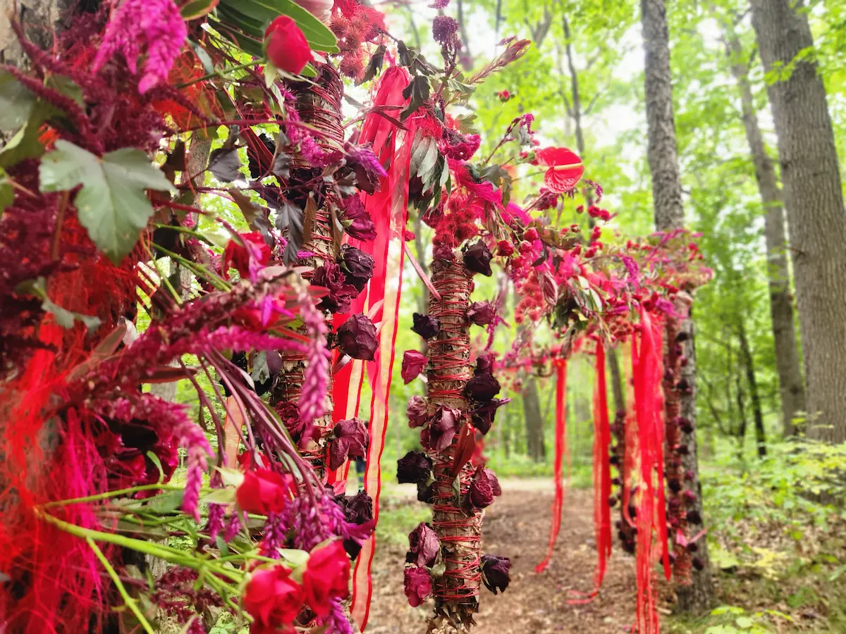 Art in the Elements floral art display at Meadow Brook Hall.