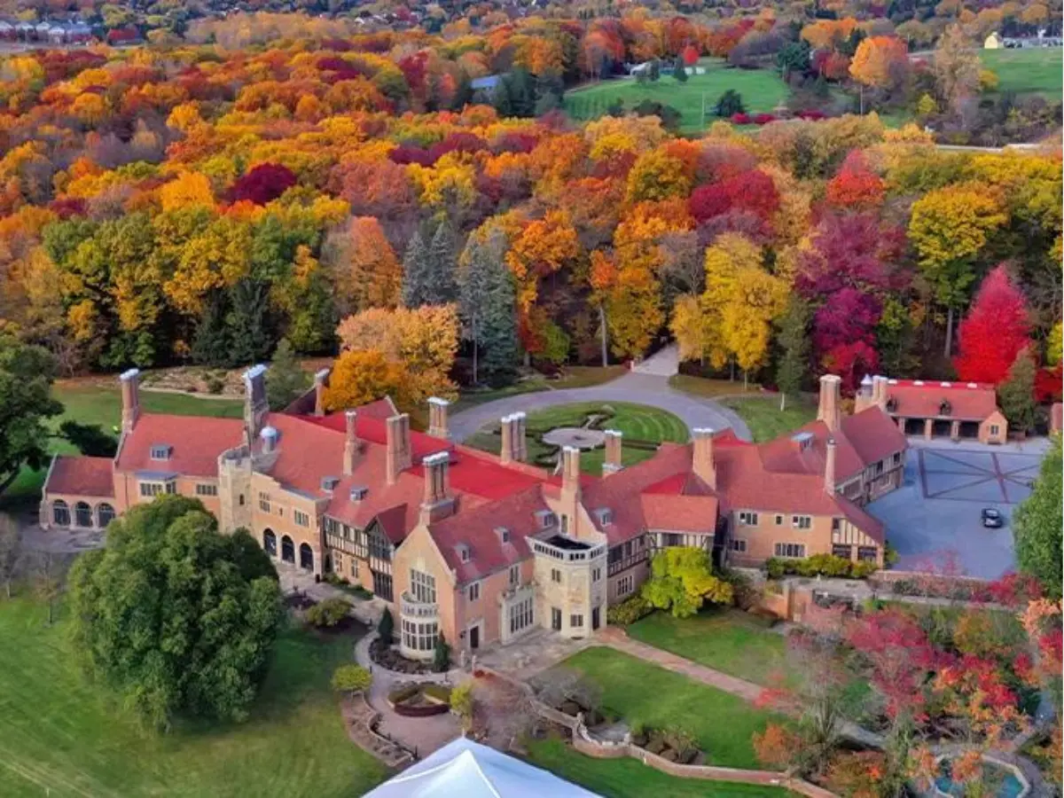 Meadow Brook Hall in the fall, located in Rochester, Michigan.
