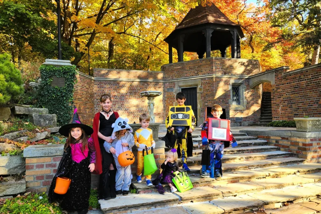 Children celebrate Halloween at Meadow Brook Hall.