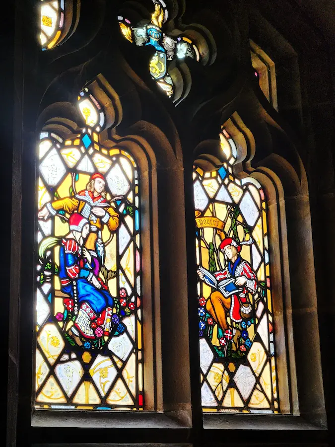 Meadow Brook's stained glass windows after restoration.