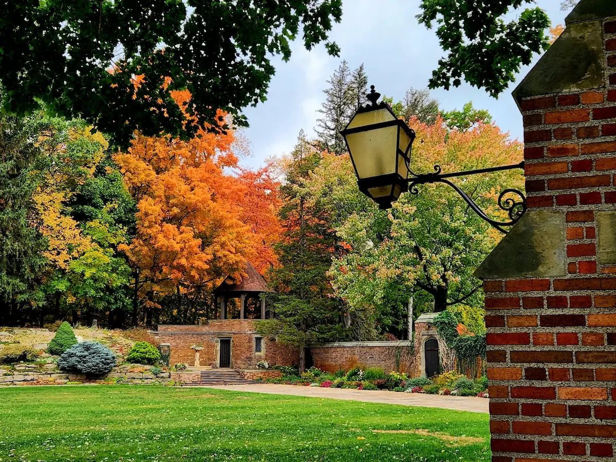 MBH Fall Autumn (20) Meadow Brook Hall in the fall, located in Rochester, Michigan.