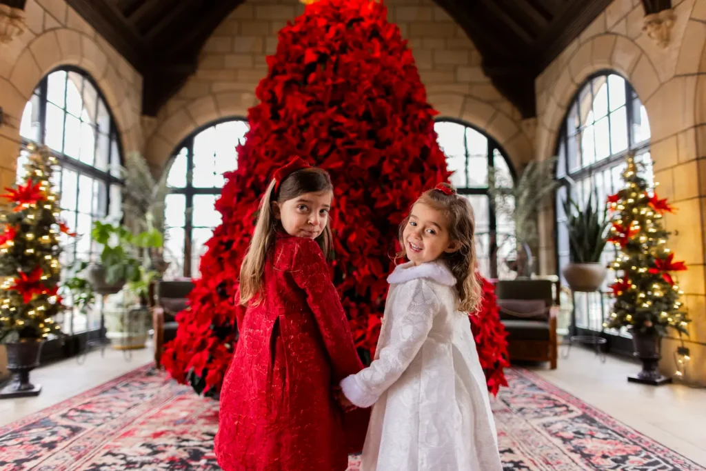 Sisters enjoy Holiday Walk at Meadow Brook Hall.