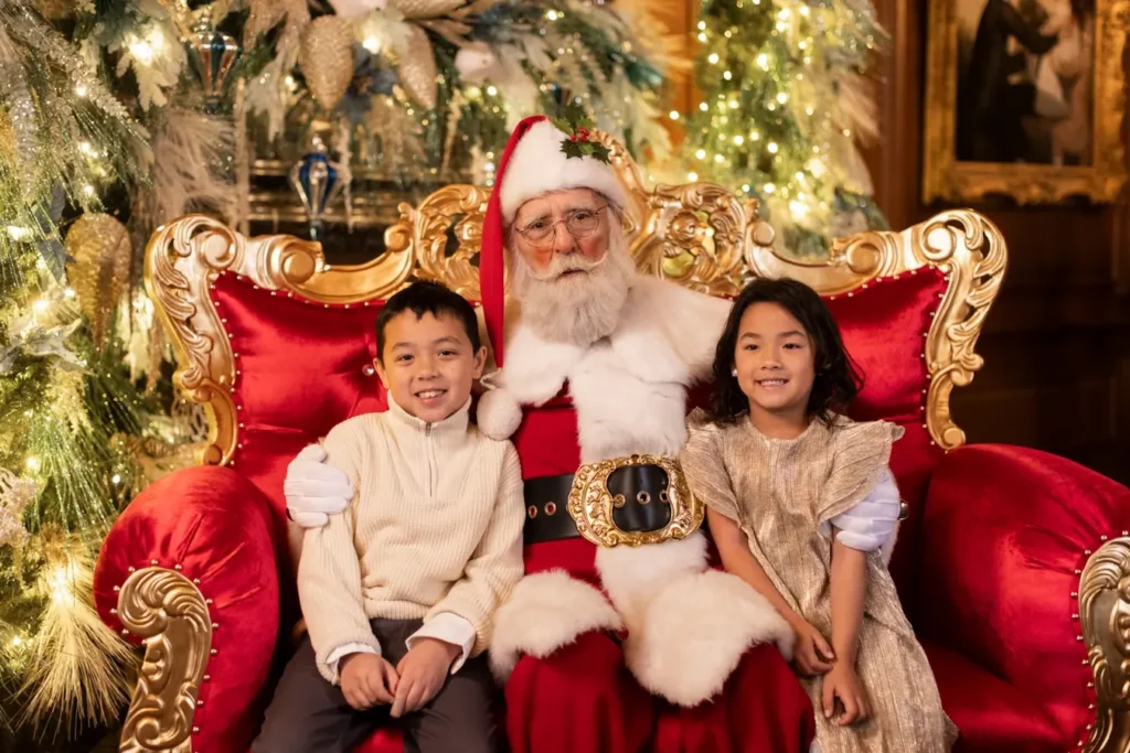 Santa visits at the Holidays at Meadow Brook.