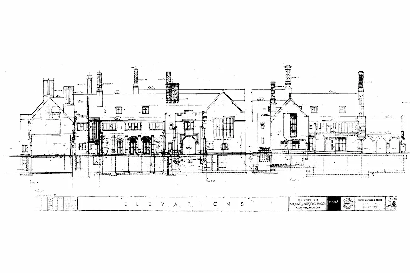 Blueprints for Meadow Brook Hall