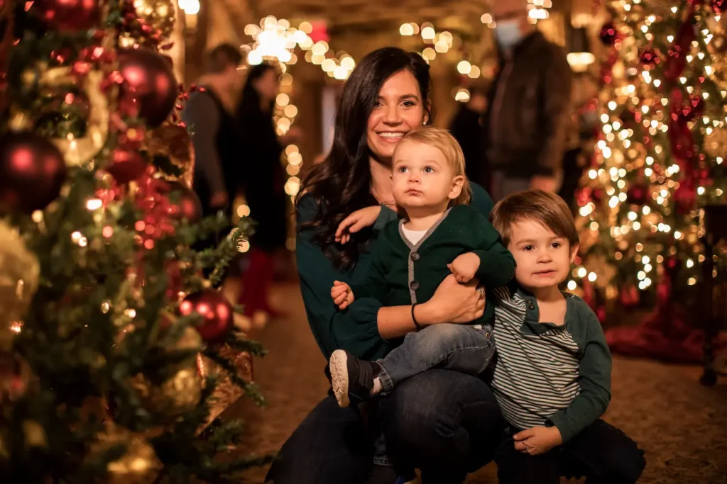 Family enjoys the Holidays at Meadow Brook in Rochester, Michigan.