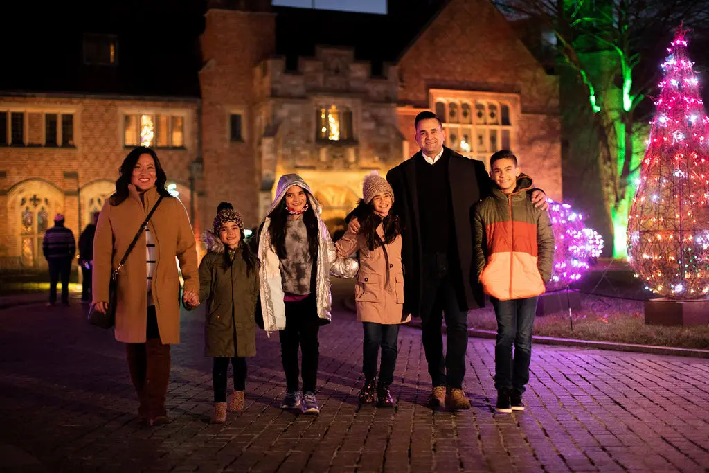 Family enjoys the Holidays at Meadow Brook in Rochester, Michigan.