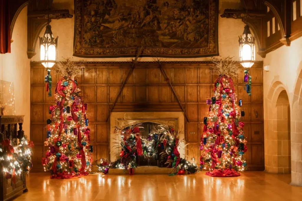 Guests enjoy the Holiday Walk at Meadow Brook in Rochester, Michigan.