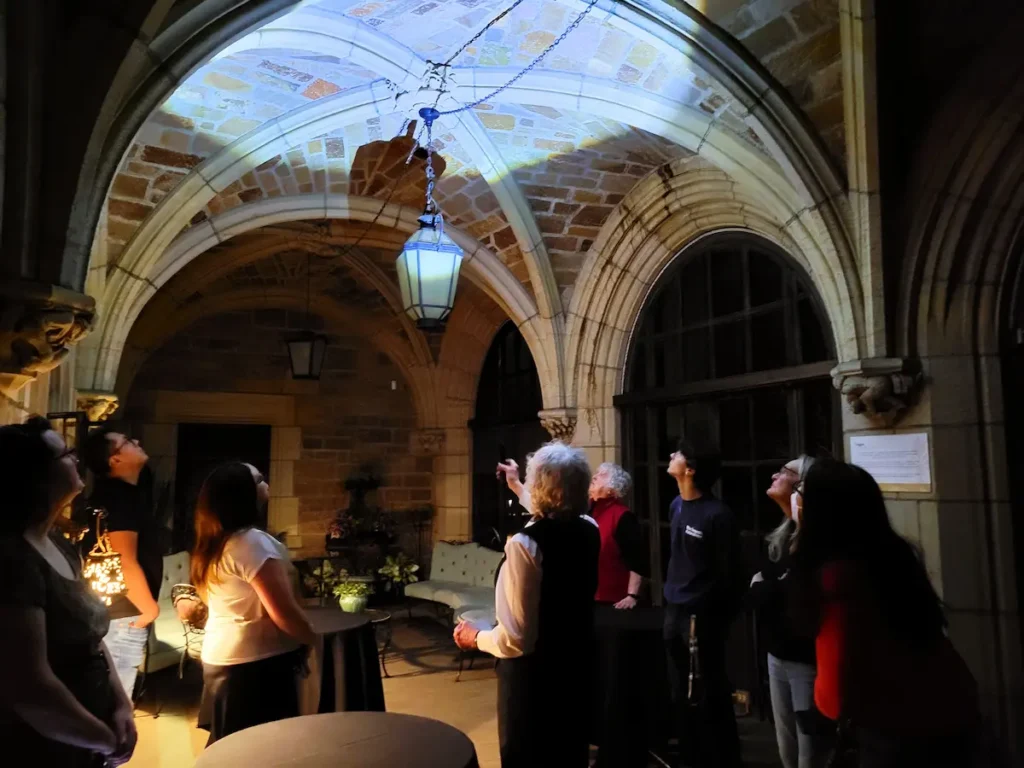 After-dark Flashlight Tours show hidden areas of Meadow Brook Hall.